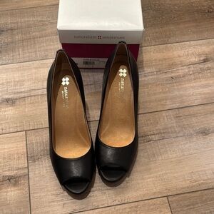 Naturalizer Black Peep Toe Heels